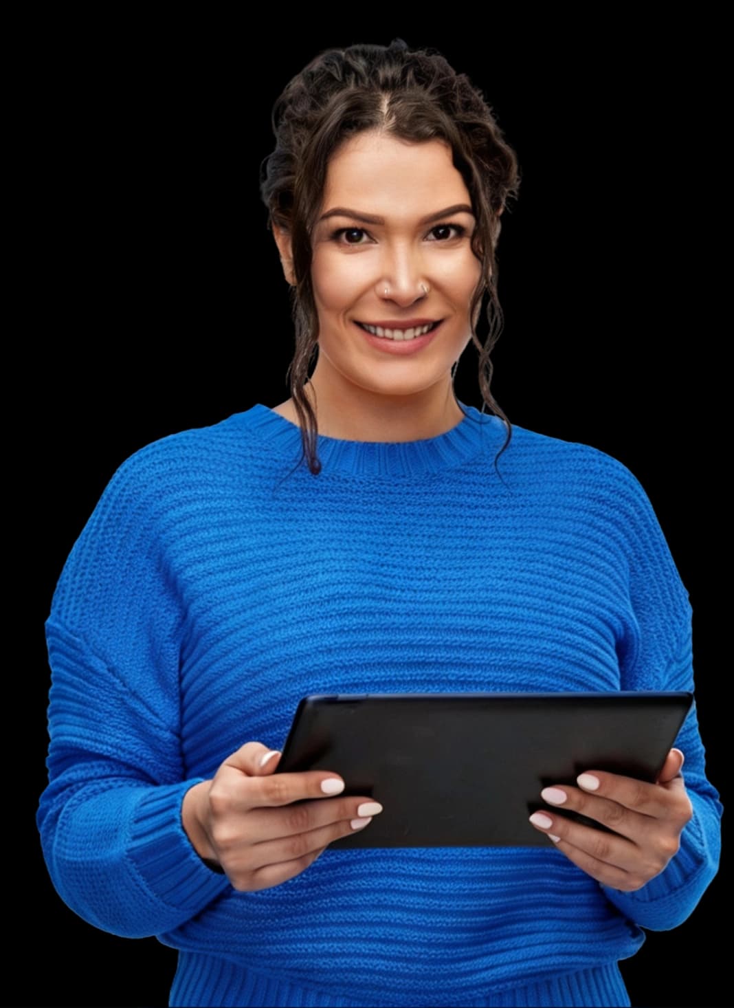 Profissional de RH com tablet